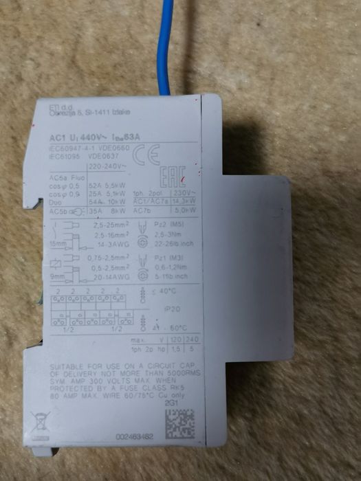 Contactor Eti R63-20