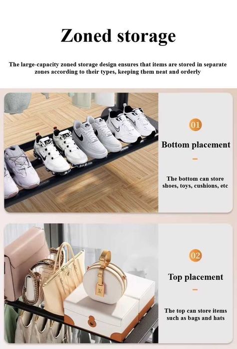 Стойка за обувки, чанти и закачалка за връхни дрехи и др.