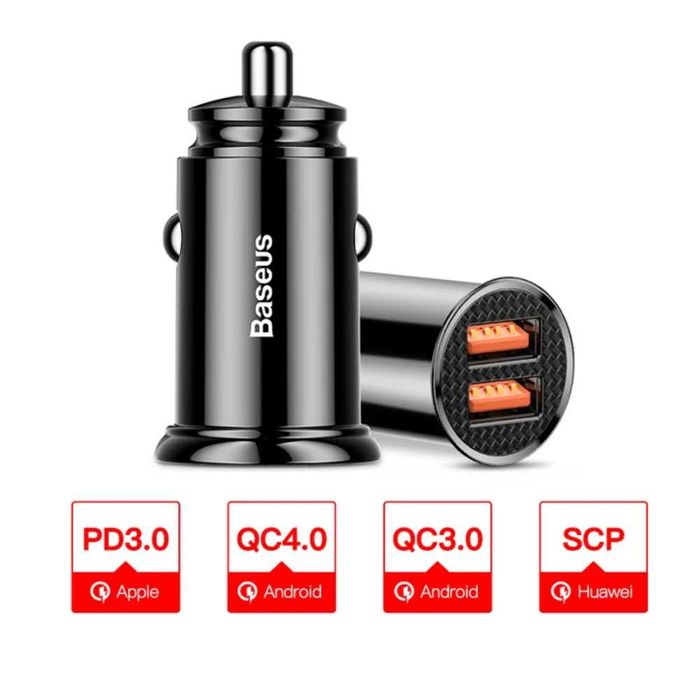 Incarcator auto bricheta 2 x USB fast quick charge 30W Baseus