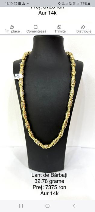 Set lant de aur cu bratara ,lanțul are 22 grame iar brațara 7 grame