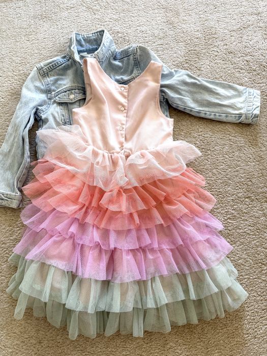Рокля и дънково яке Barbie H&M 4-6г 110-116см
