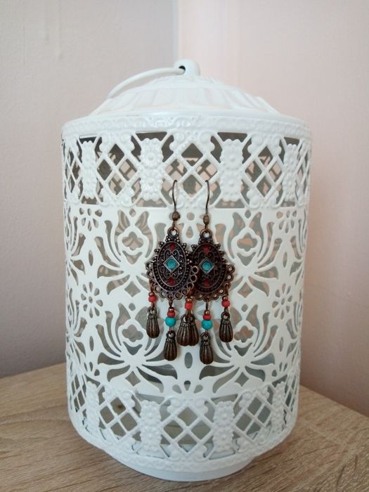 Медни обеци в етно стил