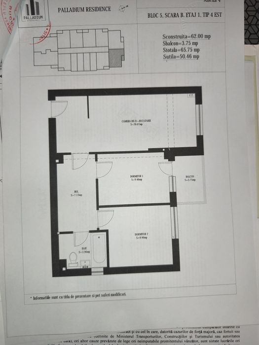 Se vinde apt.3 camere