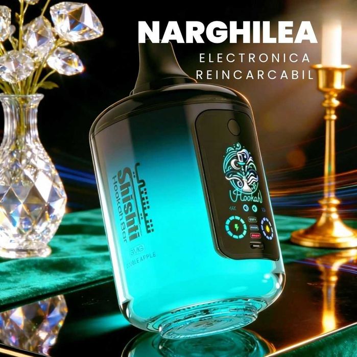 Vape Narghilea cu Reuplere lichid 125k Mega Boost 3 moduri Abur dens !