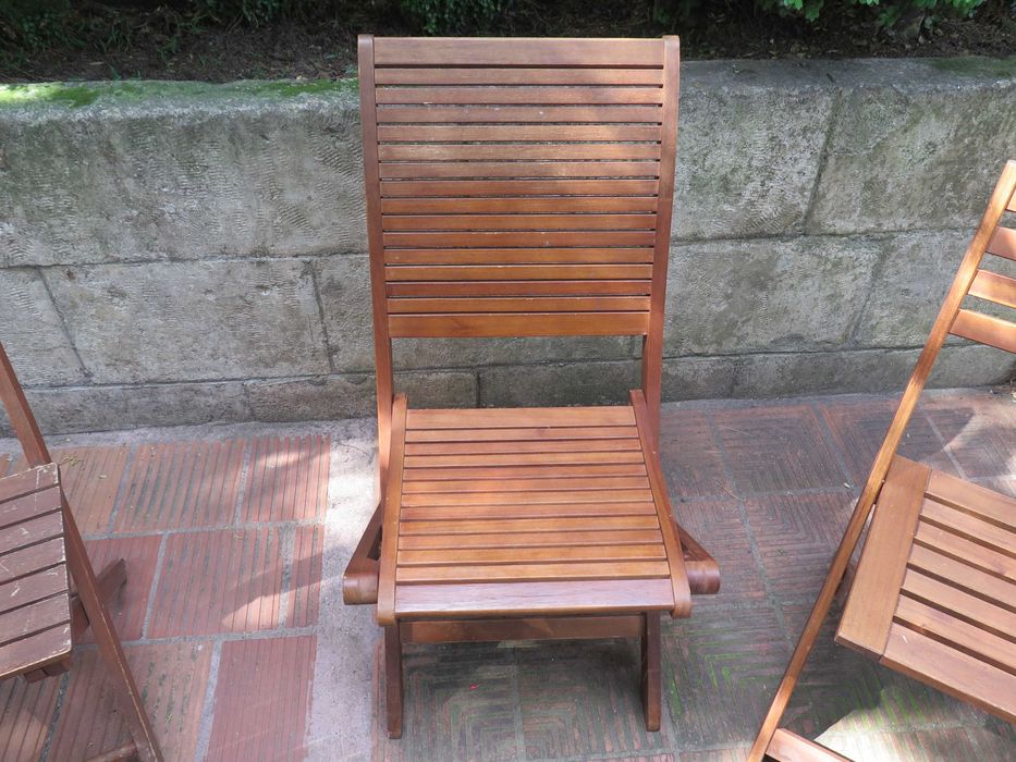 Скандинавски сгъваем стол, тиково дърво