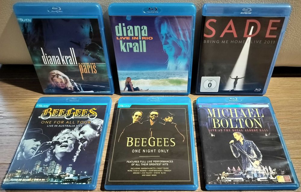 Lot Blu-ray Diana Krall, Sade, Bee Gees, Michael Bolton