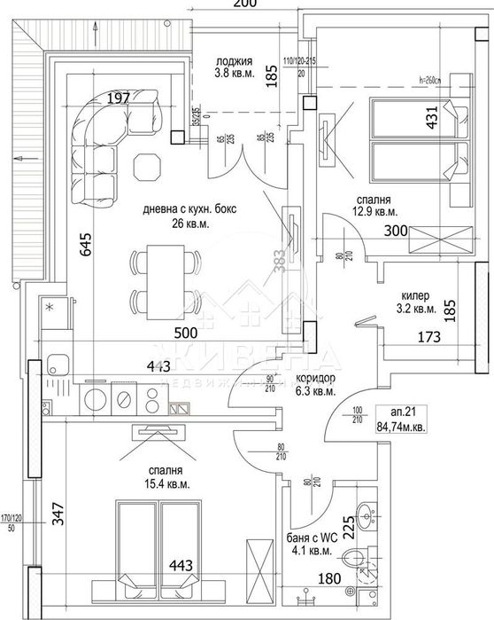 Продава 3-стаен апартамент, 97 кв.м, в строеж, Цветен квартал