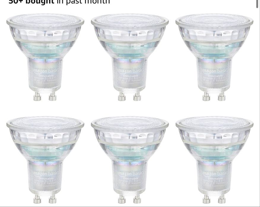 Set 6 spoturi  LED GU10 profesional Amazon Basics, 3,7 W
