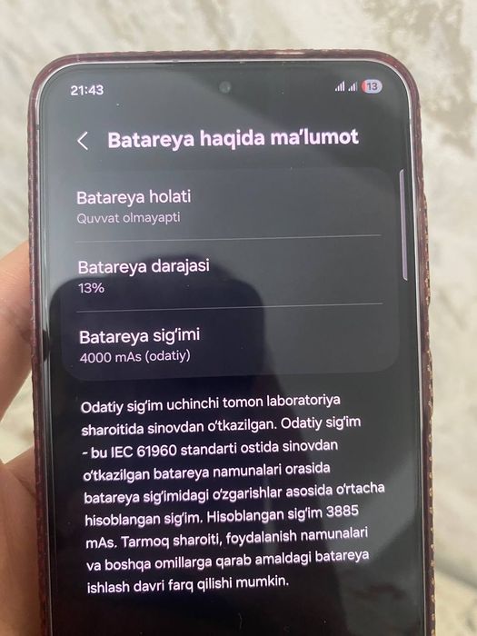Samsung S 25 holati yaxshi