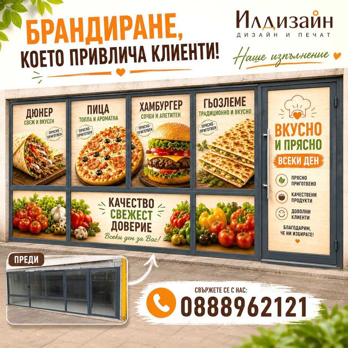 Надписи върху витрини и табели с PVC фолио