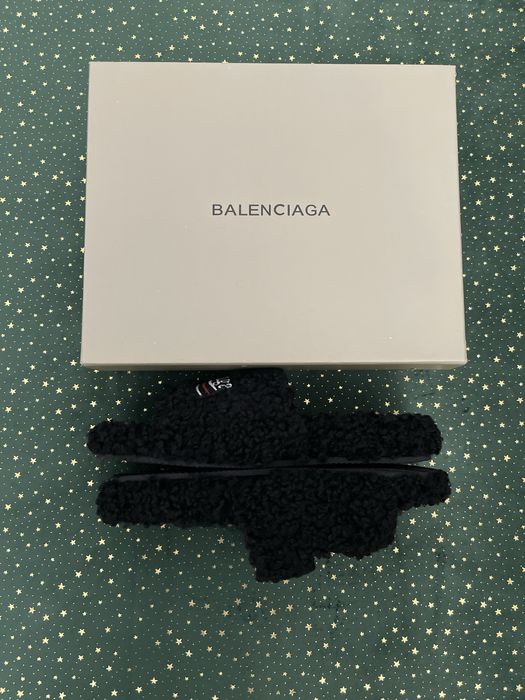 Balenciaga Furry Slide Black Papuci Premium Quality