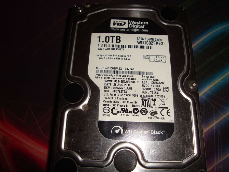 HDD Western Digital Black edition WD WD1002FAEX 1TB 7200RPM 64mb cache