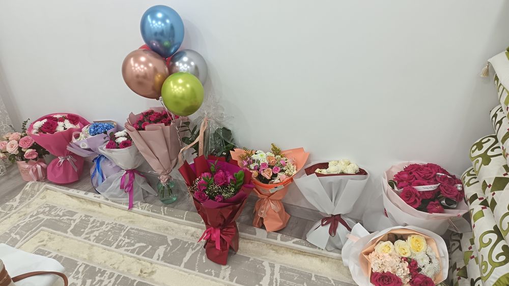 Арзан багада букеттер бар