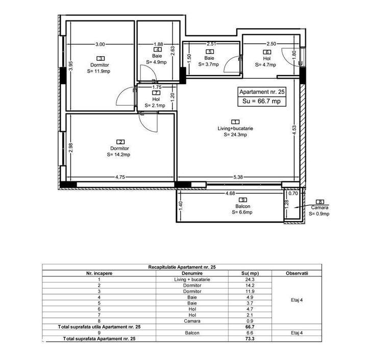 AP 25 Teilor Residence-3 camere FINISAT