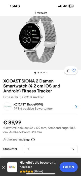 Amanet ROYAL Ceas Smartwatch / Fitness Tracker SIONA 2 XCoast /SIGILAT