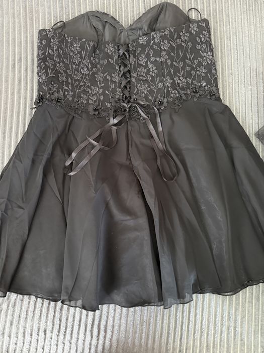 Дамска черна официална къса рокля