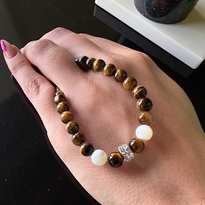 Гривна от естествен камък тигрово око