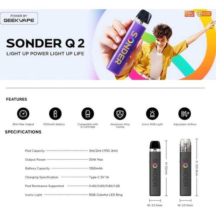 Geekvape Sonder Q2 30w 3ml 1350mAh Olive Green + 1 Lichid Gratis NOU