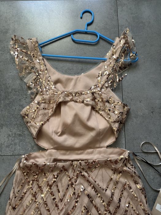 Allure рокля с пайети в цвят Nude S размер