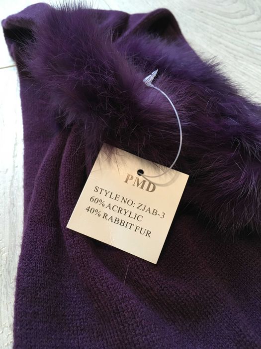 Лента за глава 3 цвята с естествен косъм заек