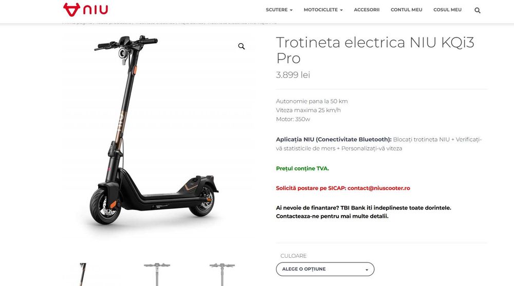 Trotinete electrice NIU KQi3 Pro, doar 300 km, stare impecabilă – 1.600 lei