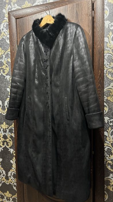 Женская дублёнка с воротником, размер 60 (PLUS SIZE)