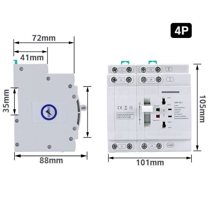 ATS trifazat comutator automat manual 4P 63A fotovoltaice generatoare