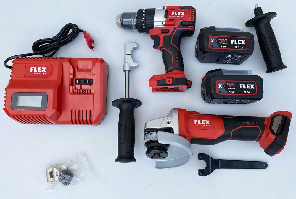 ТОП ОФЕРТА! Flex - Нов  безчетков ъглошлайф и ударен винтоверт 07.2023