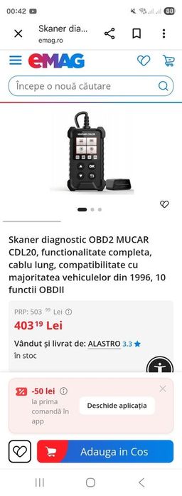 MUCAR CDL20 tester/scanner auto OBD II cu display
**mic, portabil