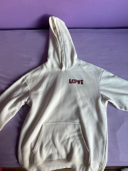 H&M бял Мъжки суитшърт