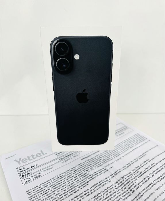 НОВ! iPhone 16 128GB Black ГАРАНЦИЯ 36 Месеца!