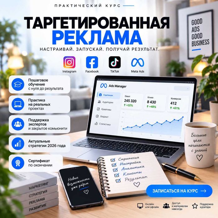 Курс таргетолог | Обучение таргет | Таргет с нуля | Meta, TikTok