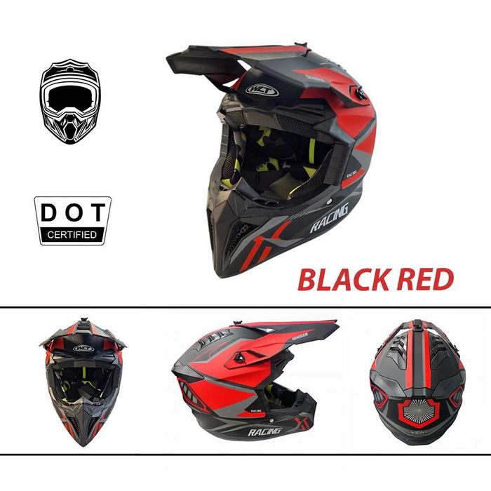 Кросова каска RACING, Full Face, DOT, Размер: S; M; L; XL - Вело, Мото