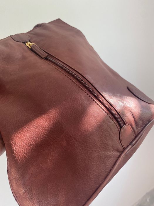 Кафява чанта от естествена кожа