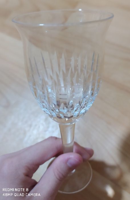 Рюмки, фужеры хрустальные на длинной ножке, Россия