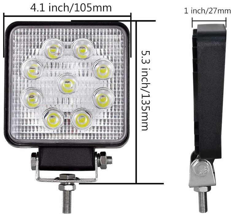 27W LED Диоден халоген 9 диода - 12/24V