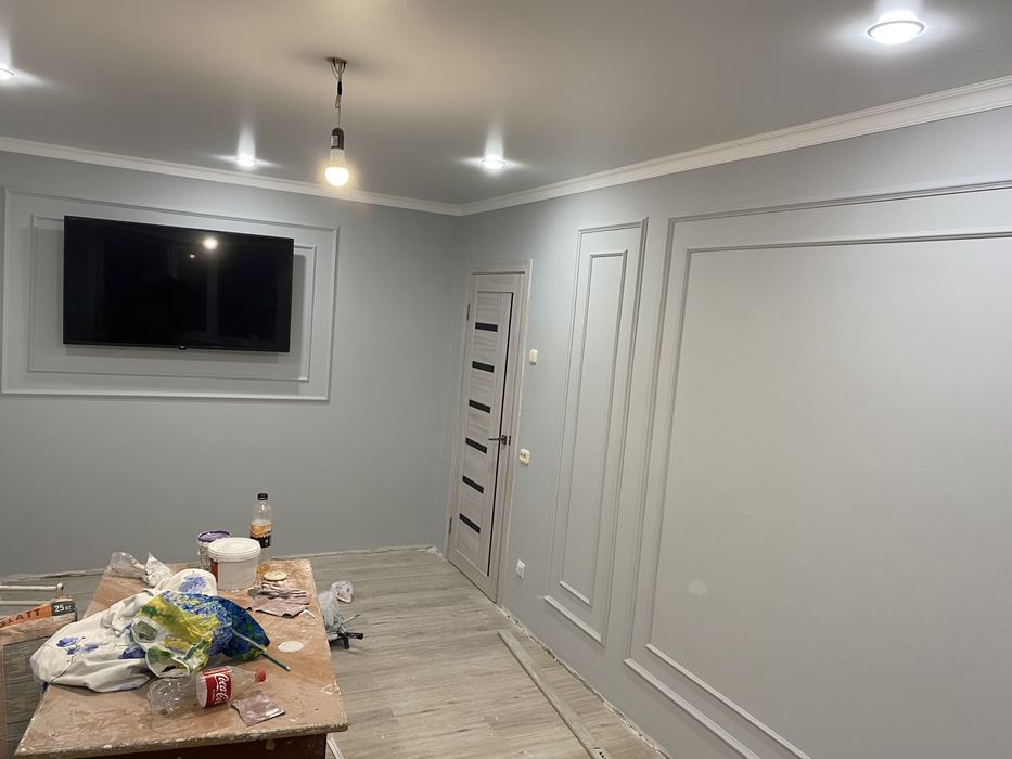 Шпаклевка стен, покраска стен