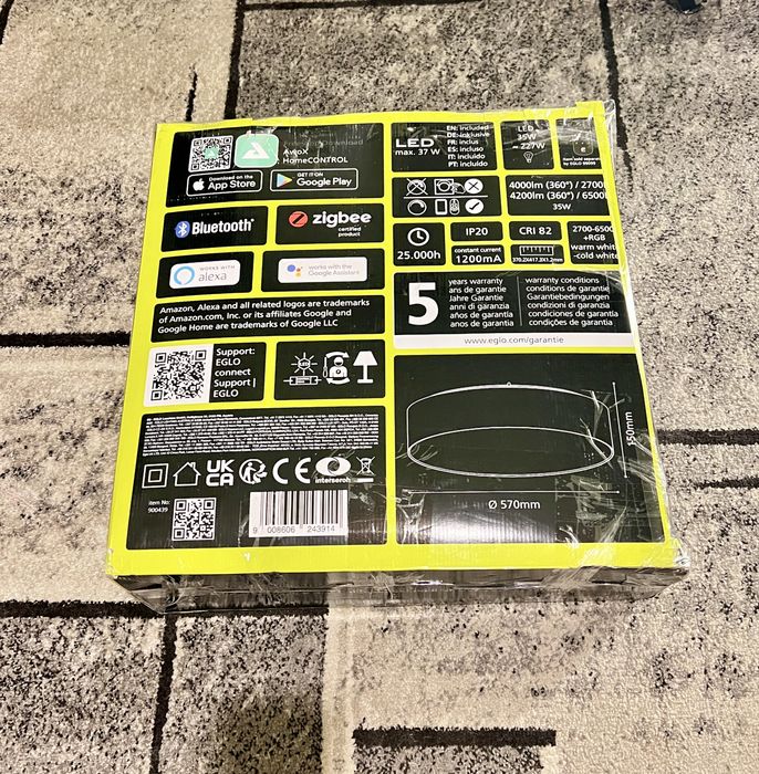 Plafoniera Mare Led Smart EGLO Connect.Z, RGB , diametru 57 cm, 35 W,  4200 lumeni