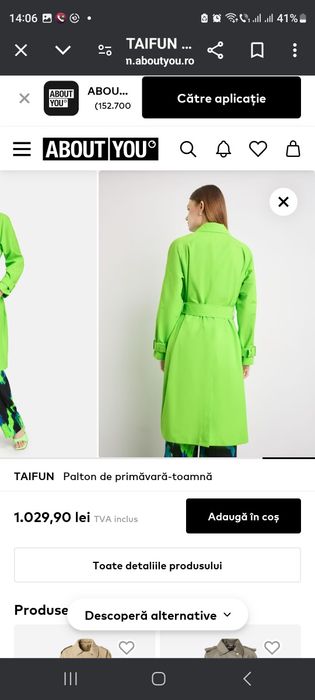 Trenci/pardesiu damă Taifun 50% redus