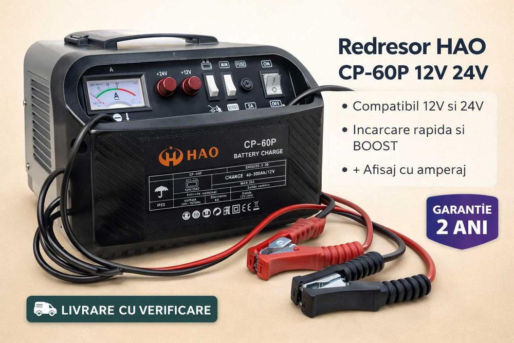 Redresor HAO CP-60P 12V 24V Profesional Auto Camion