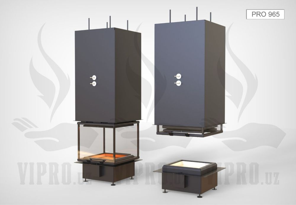 Камин PRO-967, каминная топка,камин 4 стекла