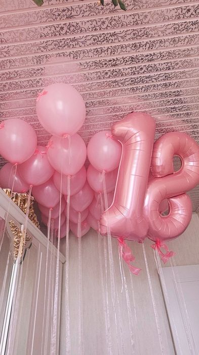 Воздушный шар .Шар с бантиками и Цифр 1 и 8