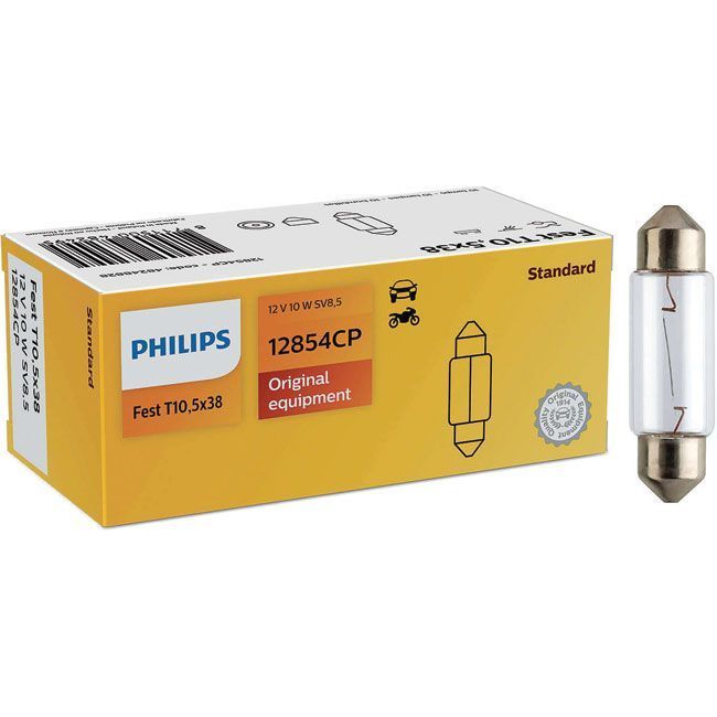 Bec C10W Philips 99ZP032P, 12V; 10W; standard; SV8.5-8; Lungime: 35 mm; ECE, 10 buc