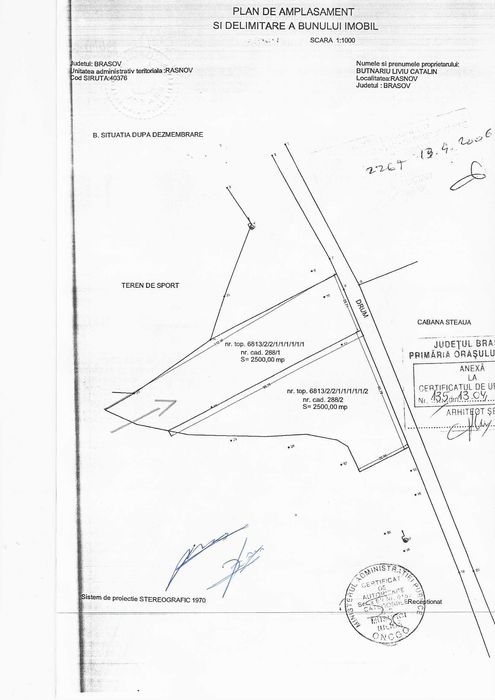 Teren intravilan 2500mp, vedere la Bucegi, Pârâul Rece - Forban