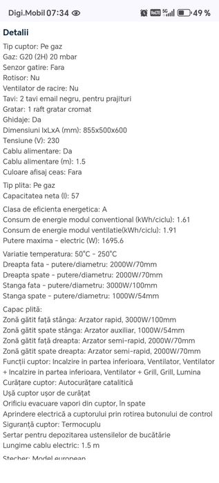 Aragaz Electrolux maron, pe gaz, ca nou. În garantie
