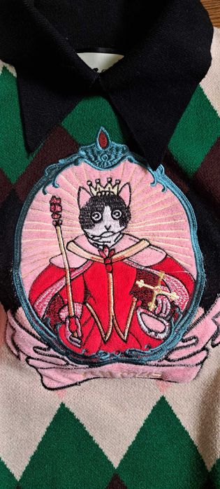 Пуловер с котка,уникален модел