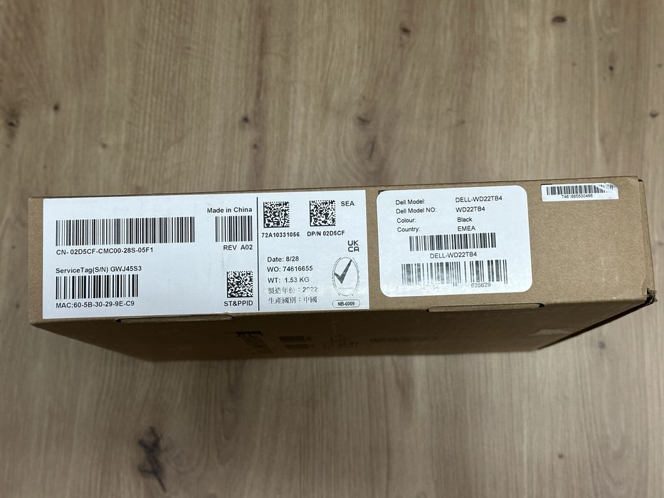 Docking station DELL Thunderbolt WD22TB4 180W NOU