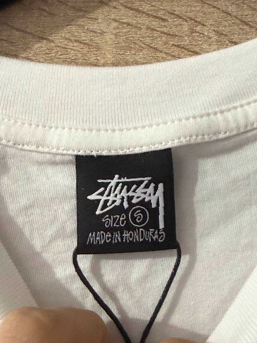 Tricou Stussy Alb Logo cu Pisicute marimea S