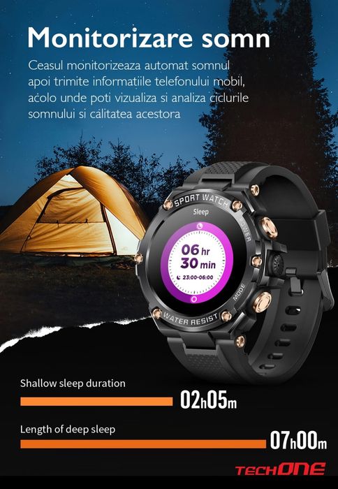 Nou - Smartwatch Elegant, Sport, Genesis T88 Negru Premium