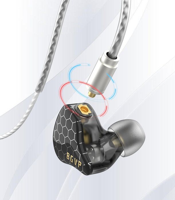 Кабелни IEM слушалки, H i-res, BGVP Scale PRO, двойни драйвери, с мик.